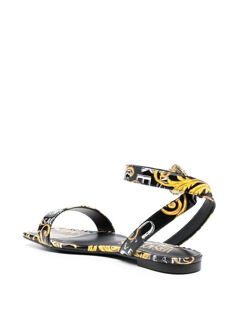 versace sandals black|Versace sandals farfetch.